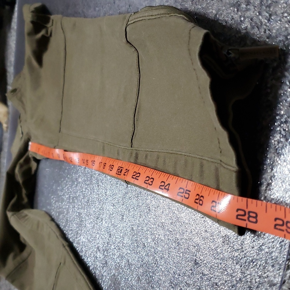 Michael Kors Olive Green Gold Zipper Cuff Pants Size 6 - Picture 12 of 16